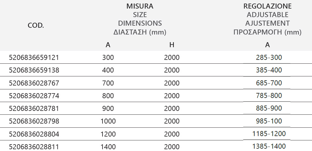 SXEDIO FREE 1 NERO FRAME NEW Σταθερό διαχωριστικό ντουζιέρας με frame κρύσταλλο FREE FRAME Black KARAG 5206836089720 NFR1