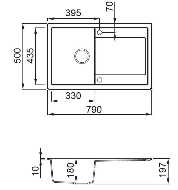 SXEDIO LIFE 300 Νεροχύτης κουζίνας LIFE 300 ELLECI 79x50cm 5206836703398 LIF300