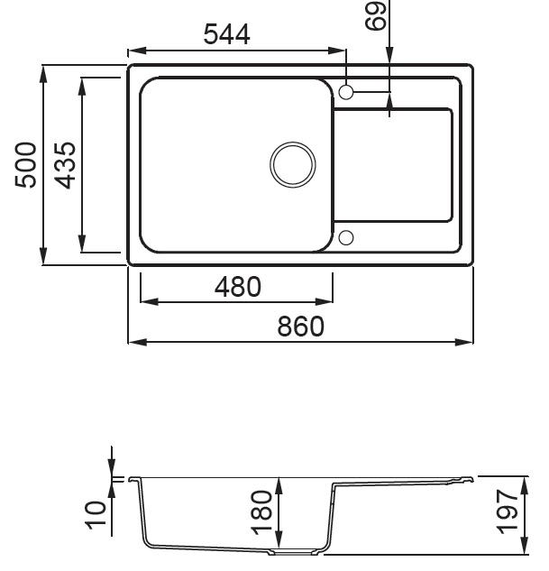 SXEDIO LIFE 410 Νεροχύτης κουζίνας LIFE 410 ELLECI 86x50cm 5206836703220 LIF410