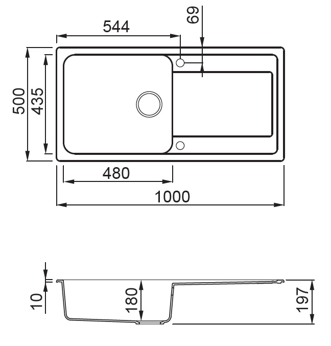 SXEDIO LIFE 480 Νεροχύτης κουζίνας LIFE 480 ELLECI 100x50cm 5206836703213 LIF480