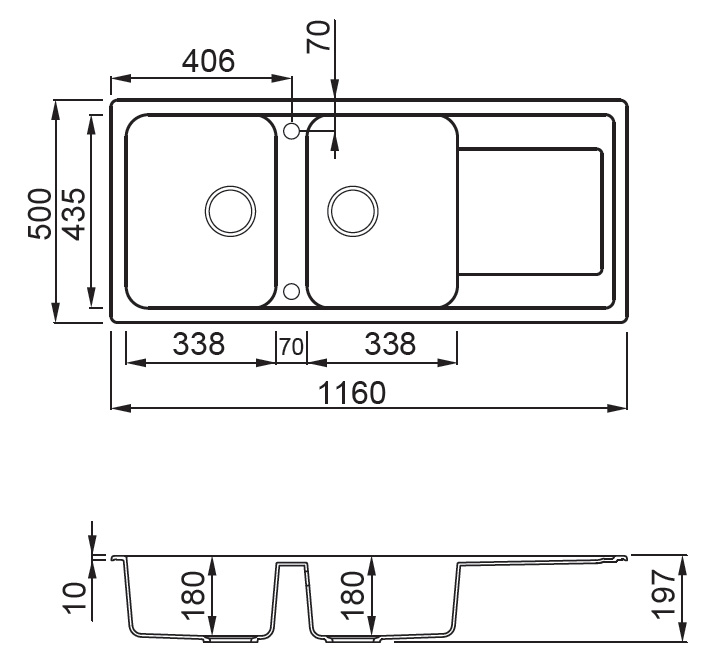SXEDIO LIFE 500 Νεροχύτης κουζίνας LIFE 500 ELLECI 116x50cm 5206836703206 LIF500