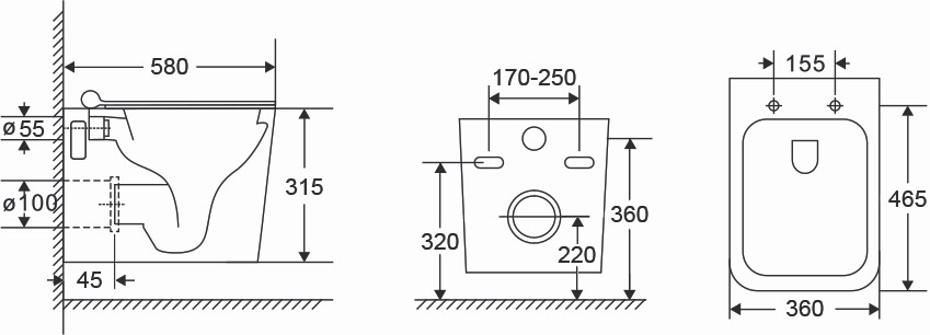 SXEDIO LT 003E 1183 Λεκάνη αναρτώμενη rimless με κάλυμμα LT 003 KARAG 5206836005423 LT003ER