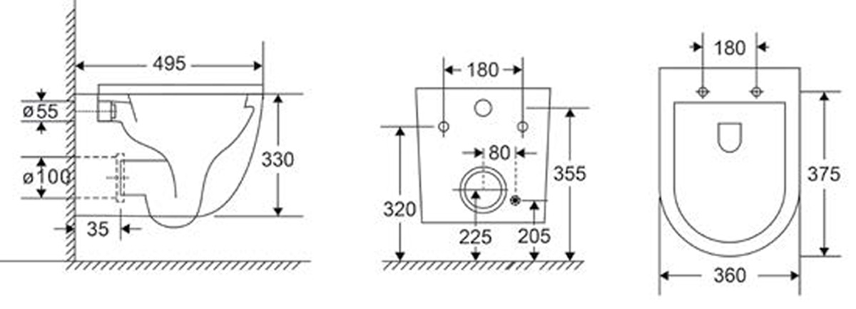 SXEDIO LT 046E NRC Λεκάνη αναρτώμενη rimless με κάλυμμα και βρυσάκι μπιντέ κρύου νερού MILOS LT 046E KARAG 5206836689722 LT-046E-NRC