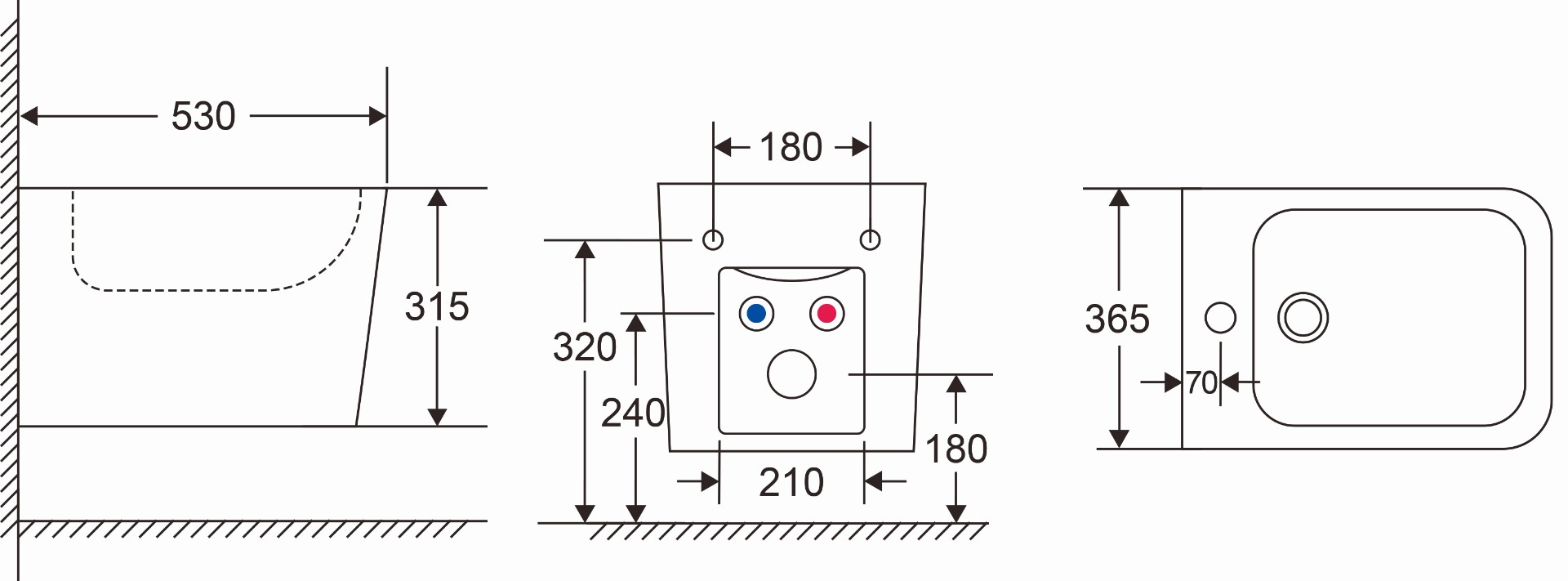 SXEDIO LT 057F 1200 Μπιντέ αναρτώμενο LT 057F Black Matt KARAG 5206836659022 LT057F-MB