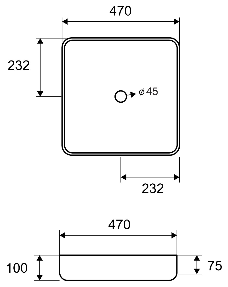 SXEDIO LT 2183 N SXEDIO V Νιπτήρας επικαθήμενος LT 2183-N KARAG 47x47x10cm 5206836574745 LT2183-N