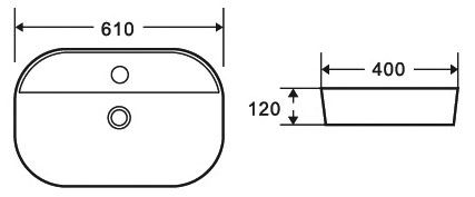 SXEDIO LT Νιπτήρας επικαθήμενος LT 2203 KARAG 61x40x12cm 5206836658780 LT2203