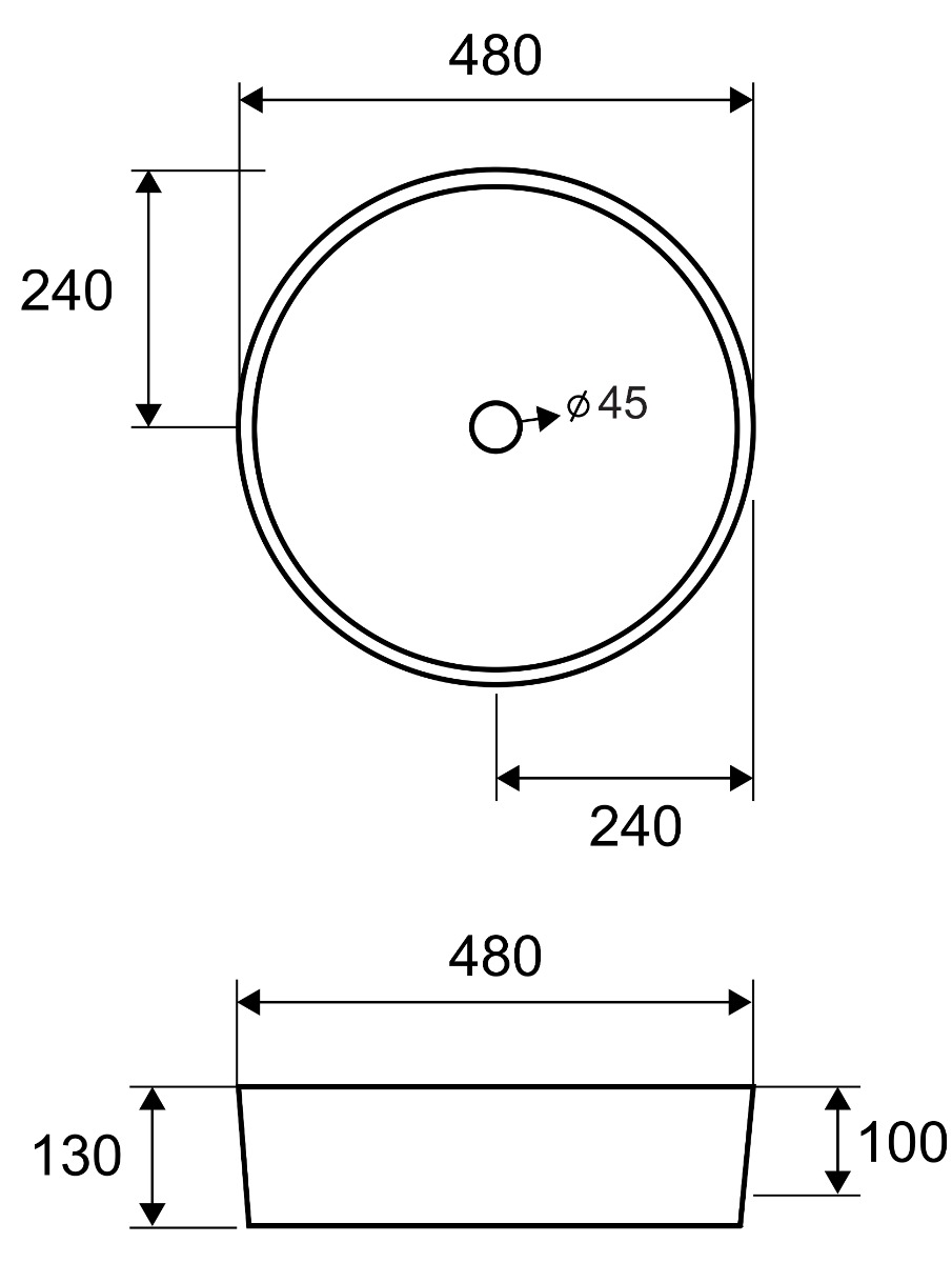 SXEDIO LT 3206 SXEDIO V Νιπτήρας επικαθήμενος LT 3206-H KARAG 48x48x13cm 5206836561394 LT3206-H