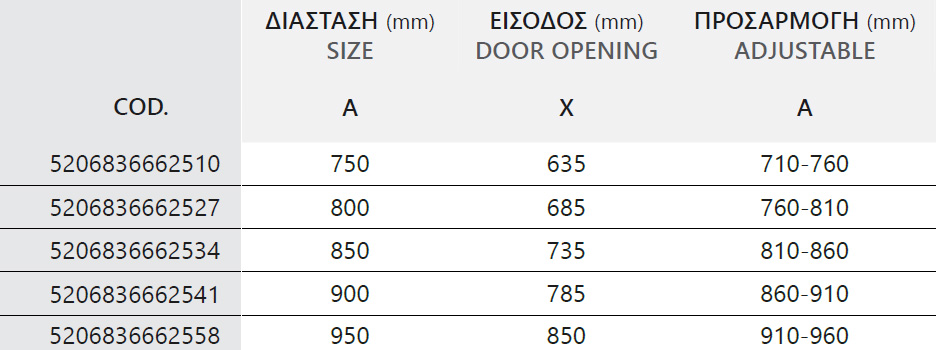SXEDIO S28 ALTO PORTA NERO CLEAR Καμπίνα από τοίχο σε τοίχο με διάφανο κρύσταλλο S 28 ALTO PORTA Black KARAG 5206836667980 S28P-NC