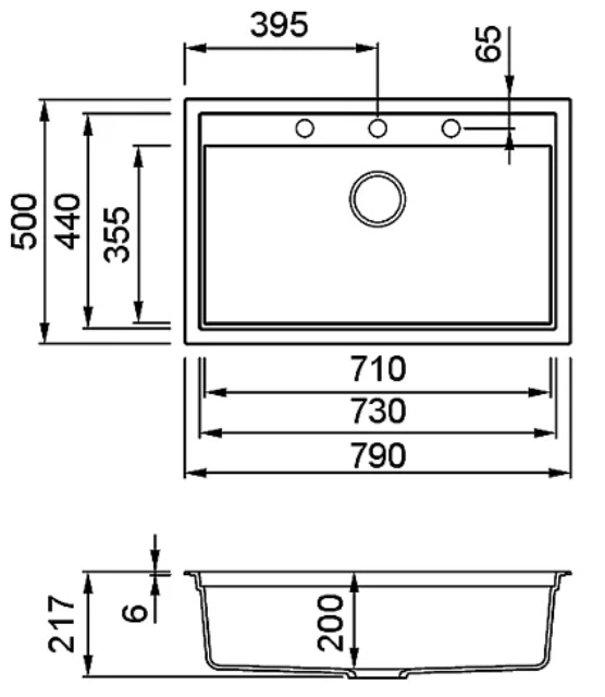 Νεροχύτης κουζίνας SINTESI 130 ELLECI 79x50cm 4 SXEDIO SINTESI 130 Νεροχύτης κουζίνας SINTESI 130 ELLECI 79x50cm 5206836679716 SIN130