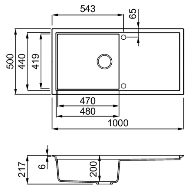 SXEDIO SINTESI 480 Νεροχύτης κουζίνας SINTESI 480 ELLECI 100x50cm 5206836679693 SIN480