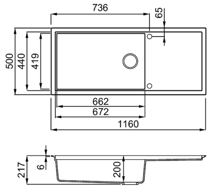SXEDIO SINTESI 510 Νεροχύτης κουζίνας SINTESI 510 ELLECI 116x50cm 5206836679419 SIN510