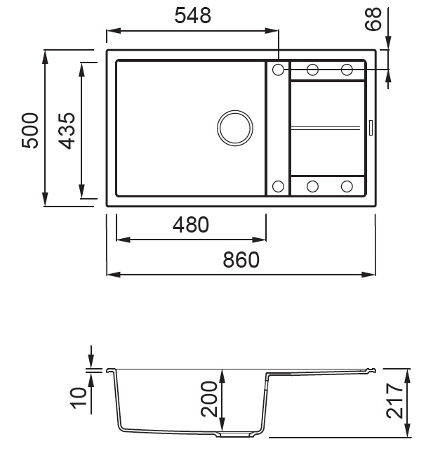 SXEDIO UNICO 410 Νεροχύτης κουζίνας UNICO 410 ELLECI 86x50cm 5206836090351 UNI410