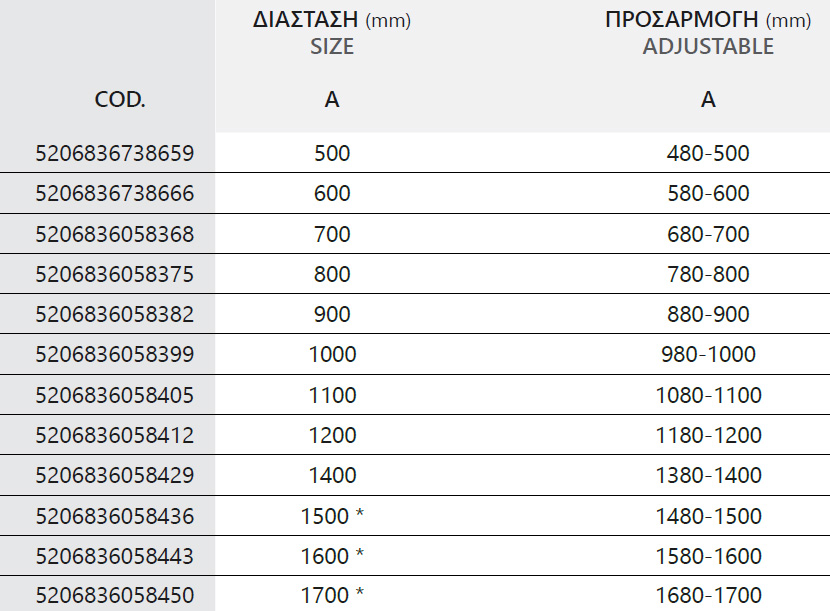 Σταθερά διαχωριστικά ντουζιέρας με διάφανο κρύσταλλο WALKIN 2 Cromo KARAG 5 SXEDIO WALKIN 2 CROMO CLEAR NEW Σταθερά διαχωριστικά ντουζιέρας με διάφανο κρύσταλλο WALKIN 2 Cromo KARAG 5206836615318 WAL2C