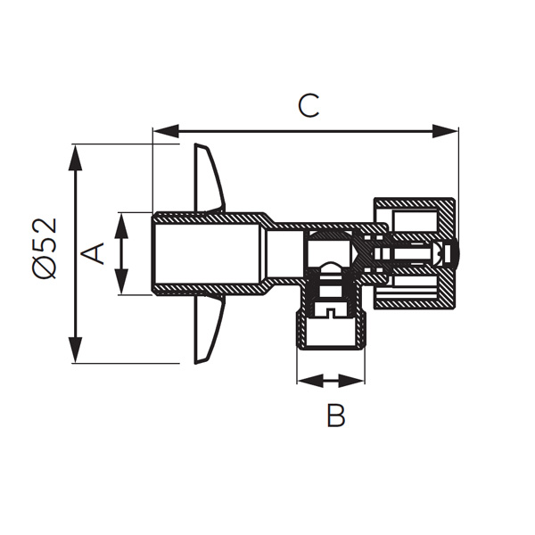 SXEDIO Z1238K Γωνιακός διακόπτης ροής Z1234K FERRO 1/2x3/4" 5901095659324 Z1234K
