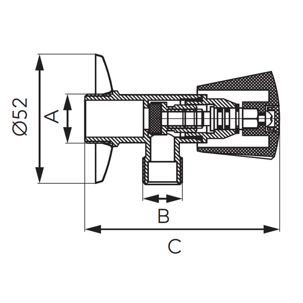 SXEDIO Z240 Περιστροφικός διακόπτης ροής Z240 FERRO 1/2x3/8" 5901095606304 Z240