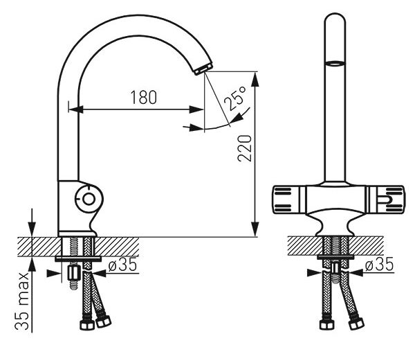 TA4 Θερμοστατική μπαταρία κουζίνας TA4 FERRO 5901095600234 TA4