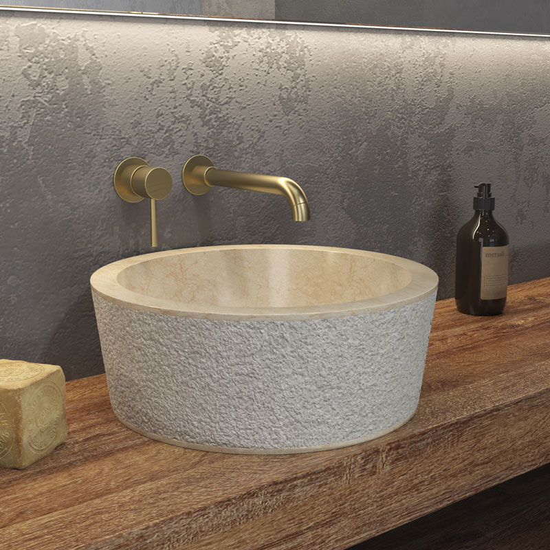 Νιπτήρας επικαθήμενος πέτρινος TIMUR Cream KARAG Ø40x15cm 3 Νιπτήρας επικαθήμενος πέτρινος TIMUR Cream KARAG Ø40x15cm 5206836064949 TIMUR-CR