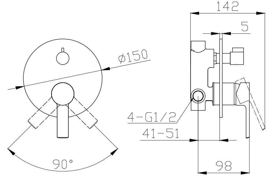 Μίκτης ντους διπλός TATI 28868 KARAG 4 VL 28868 2 576A 1745 Μίκτης ντους διπλός TATI 28868 KARAG 5206836665719 28868