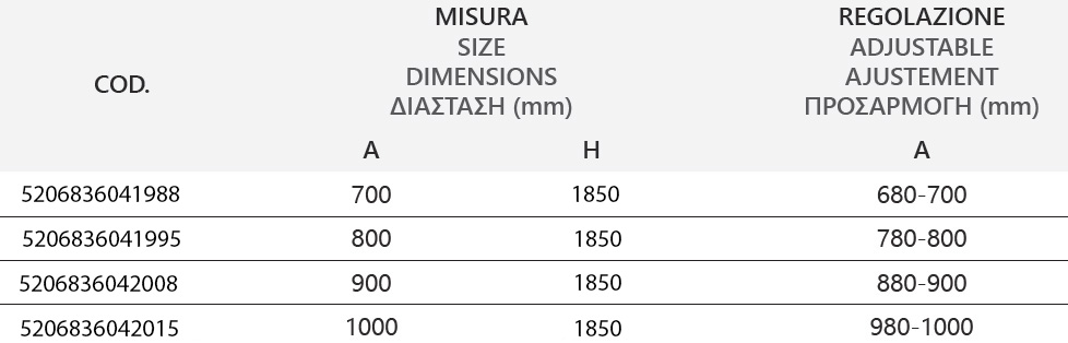 Σταθερό διαχωριστικό ντουζιέρας με σεριγραφάτο κρύσταλλο FREE 1 Cromo KARAG 5 WALKIN 1 CROMO SER Σταθερό διαχωριστικό ντουζιέρας με σεριγραφάτο κρύσταλλο FREE 1 Cromo KARAG 5206836090115 FRE1S