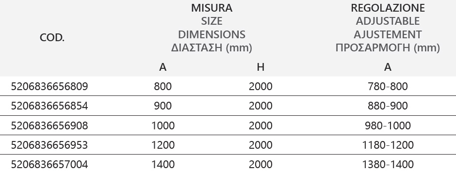 Σταθερό διαχωριστικό ντουζιέρας με flute κρύσταλλο WALKIN 1 Gold KARAG 5 WALKIN 1 ORO FLUTE Σταθερό διαχωριστικό ντουζιέρας με flute κρύσταλλο WALKIN 1 Gold KARAG 5206836669342 WAL1-OFL