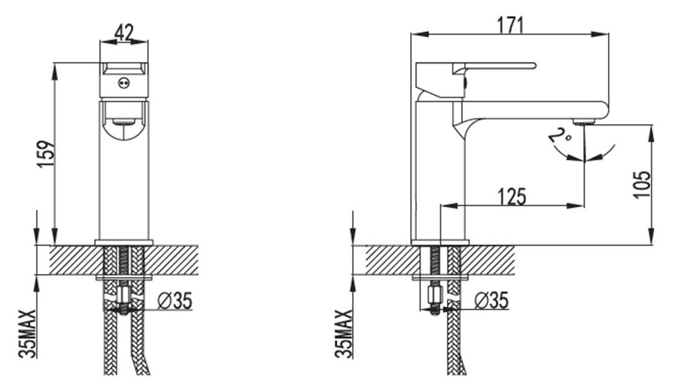WMJ168056C Μπαταρία νιπτήρος VOLARE WMJ168056C PRAXIS KARAG 5206836571515 WMJ168056C