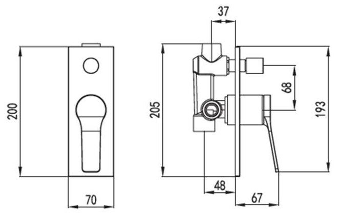 WNX248A73C Μίκτης ντους διπλός ANDARE Nero Bronze WNX248A73PA-B KARAG 5206836069197 WNX248A73PA-B