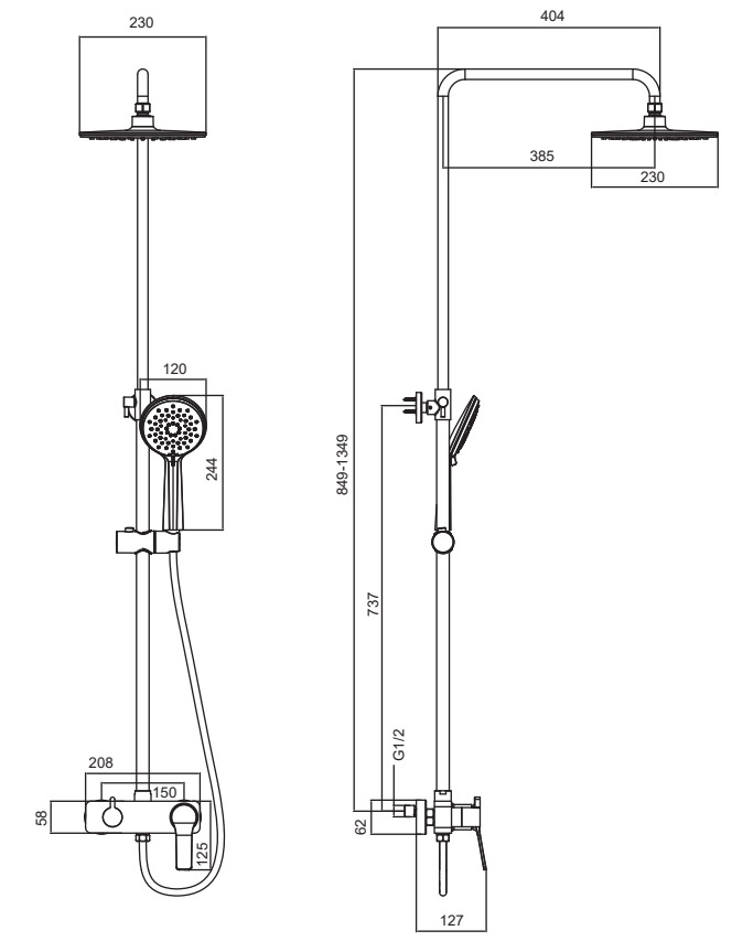 WNX33R98C 1CG1J19A ZH3394A HB1153 edit 1805 Μπαταρία σταθερού ντους ANDARE Nero WNW33R98PA KARAG 5206836059877 WNX33R98PA