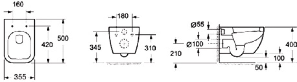 ch10100 Λεκάνη αναρτώμενη rimless με κάλυμμα LEGEND CH 10100 KARAG 5206836600314 CH10100RN