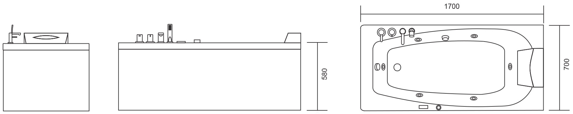 Μπανιέρα με σύστημα υδρομασάζ VENUS K-1204 R KARAG 170x70x58cm 4 k 1204r Μπανιέρα με σύστημα υδρομασάζ VENUS K-1204 R KARAG 170x70x58cm 5206836016146 K-1204R
