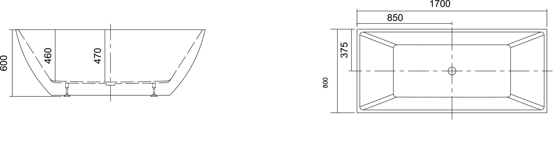 Μπανιέρα ελεύθερης τοποθέτησης KERES K-1505 KARAG 170x80x59cm 4 k1505 170 Μπανιέρα ελεύθερης τοποθέτησης KERES K-1505 KARAG 170x80x59cm 5206836566146 K-1505-170