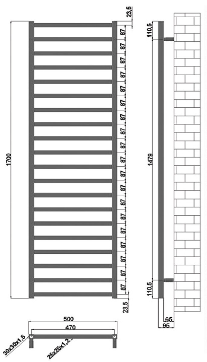 karnak 1700 Θερμαντικό σώμα μπάνιου Χρωμέ KARNAK 1700 KARAG 8,5x50x170cm 5206836102429 KARNAK-1700-C
