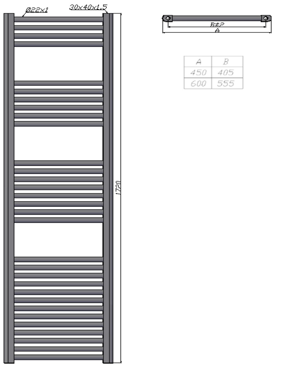 nile 1720 Θερμαντικό σώμα μπάνιου White Matt NILE 1720-600 KARAG 3x60x172cm 5206836102511 1720-600-W