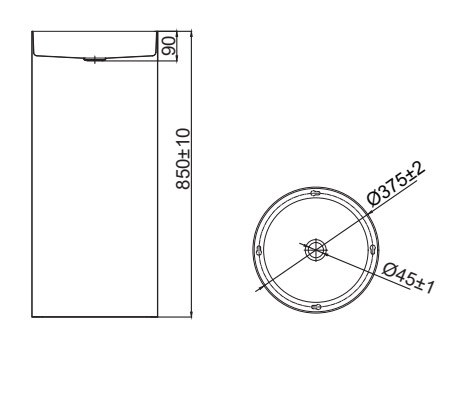 Νιπτήρας επιδαπέδιος 4609F Gun Metal KARAG Ø37,5x85cm 4 sxedio 4609F front Νιπτήρας επιδαπέδιος 4609F Gun Metal KARAG Ø37,5x85cm 5206836686295 4609F-GM