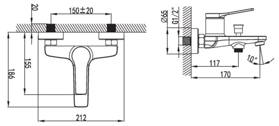 wnx238073 Μπαταρία λουτρού ANDARE Bianco WNX238073PH KARAG 5206836059839 WNX238073PH
