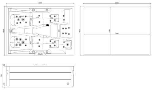 1202020152 tech 1 1 ΜΠΑΝΙΟ ΥΔΡΟΜΑΣΑΖ FC-SP405 220x160x76 STERLING SILVER PICCADILLY