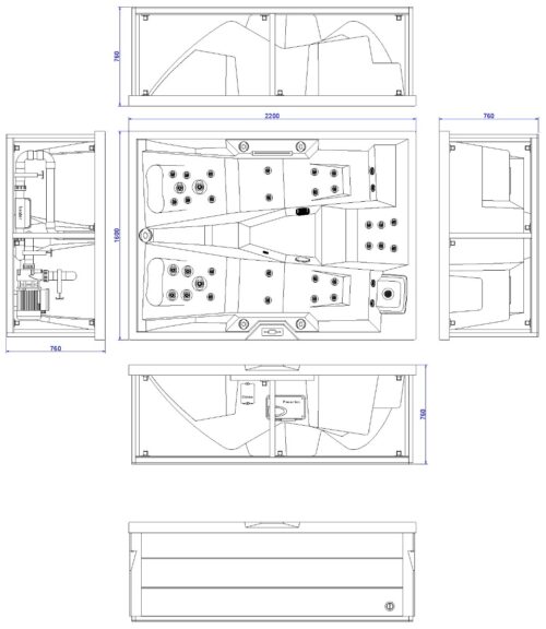 1202020152 tech 2 ΜΠΑΝΙΟ ΥΔΡΟΜΑΣΑΖ FC-SP405 220x160x76 STERLING SILVER PICCADILLY