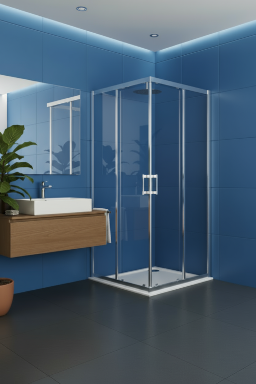 ΚΑΜΠΙΝΑ ΝΤΟΥΖΙΕΡΑΣ ΤΕΤΡΑΓΩΝΗ SWIFT 100x100x195  ΔΙΑΦΑΝΟ ΧΡΩΜΕ BRONZE