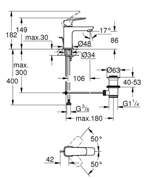 ΜΠΑΤΑΡΙΑ ΝΙΠΤΗΡΟΣ CUBEO 1016940000 ΧΡΩΜΕ GROHE 8 1301020206 tec ΜΠΑΤΑΡΙΑ ΝΙΠΤΗΡΟΣ CUBEO 1016940000 ΧΡΩΜΕ GROHE