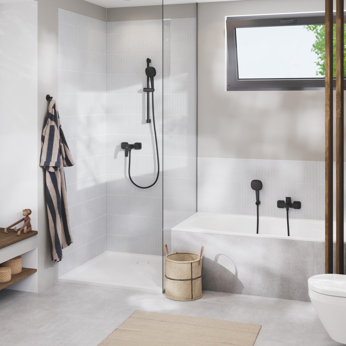 ΜΠΑΤΑΡΙΑ ΝΤΟΥΖΙΕΡΑΣ CUBEO 1018242430 BLACK MAT GROHE 3 ΜΠΑΤΑΡΙΑ ΝΤΟΥΖΙΕΡΑΣ CUBEO 1018242430 BLACK MAT GROHE