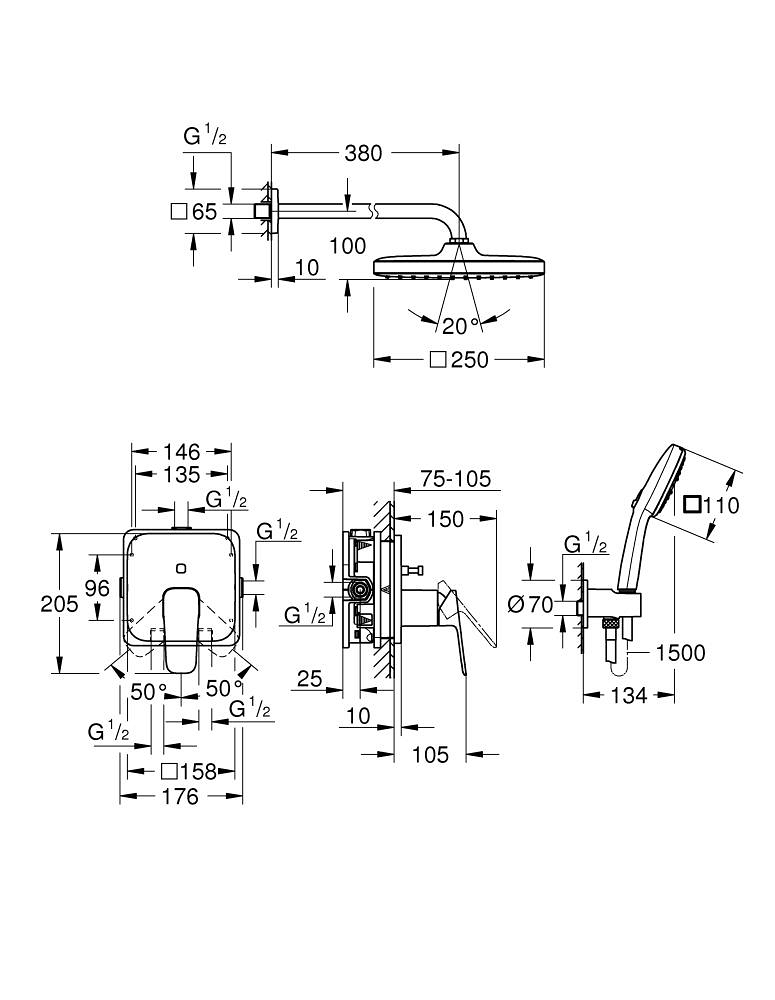 ΣΕΤ ΕΝΤΟΙΧΙΣΜΟΥ CUBEO 1053360000 ΧΡΩΜΕ GROHE 5 ΣΕΤ ΕΝΤΟΙΧΙΣΜΟΥ CUBEO 1053360000 ΧΡΩΜΕ GROHE - Image 3