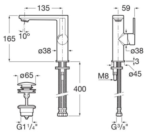 Alternative view of ΜΠΑΤΑΡΙΑ ΝΙΠΤΗΡΟΣ L-SIZE TARGA ΕΠΙΚΑΘΗΜΕΝΗ STAINLESS STEEL PVD ROCA