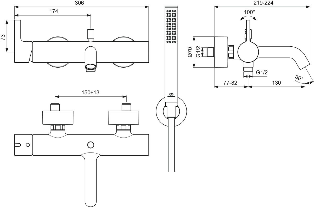 ΜΠΑΤΑΡΙΑ ΛΟΥΤΡΟΥ JOY ΚΟΜΠΛΕ MAGNΕTIC GREY PVD IDEAL 5 ΜΠΑΤΑΡΙΑ ΛΟΥΤΡΟΥ JOY ΚΟΜΠΛΕ MAGNΕTIC GREY PVD IDEAL - Image 3
