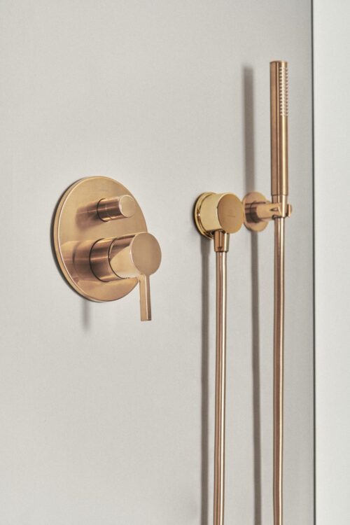 ΠΑΡΟΧΗ ΥΔΡΟΛΗΨΙΑΣ IDEALRAIN ΣΤΡΟΓΓΥΛΗ BRUSHED GOLD PVD IDEAL