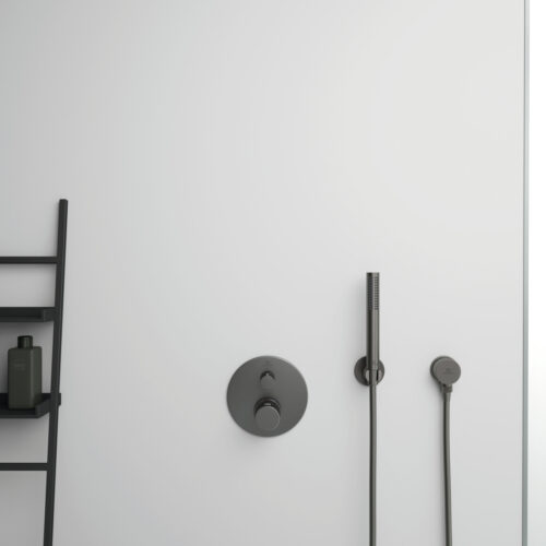 ΠΑΡΟΧΗ ΥΔΡΟΛΗΨΙΑΣ IDEALRAIN ΣΤΡΟΓΓΥΛΗ MAGNETIC GREY PVD IDEAL