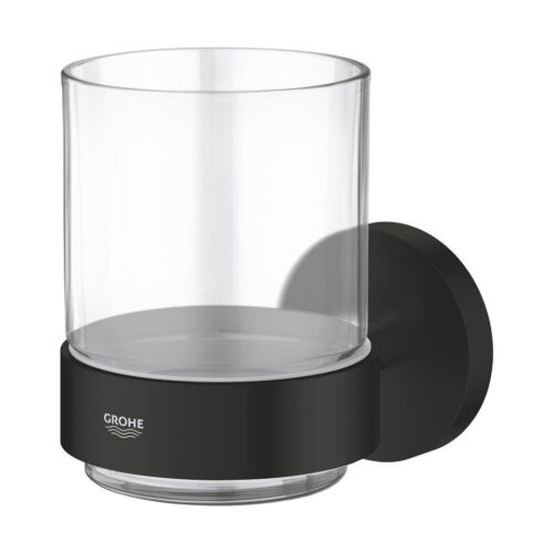 1403030076 2 ΠΟΤΗΡΟΘΗΚΗ ΕΠΙΤΟΙΧΗ ESSENTIALS 1022562430 BLACK MAT GROHE