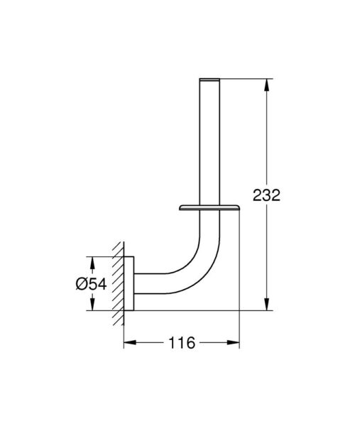 Alternative view of ΧΑΡΤΟΘΗΚΗ ΚΑΘΕΤΗ ESSENTIALS 1024692430 BLACK MAT GROHE