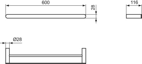 1403050090 tec ΠΕΤΣΕΤΟΘΗΚΗ ΔΙΠΛΗ II CONCA 60cm ΧΡΩΜΕ IDEAL