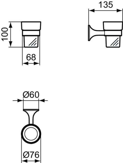 1403050102 tech ΠΟΤΗΡΟΘΗΚΗ ΤΟΙΧΟΥ ΣΤΡΟΓΓΥΛΗ LDV ΧΡΩΜΕ IDEAL