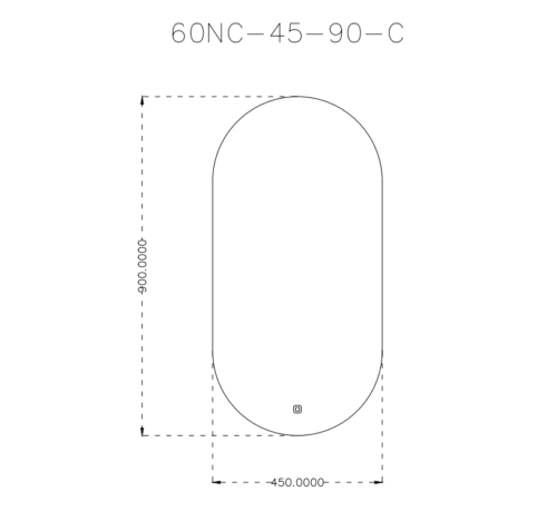 Alternative view of ΚΑΘΡΕΠΤΗΣ ΜΠΑΝΙΟΥ ΚΑΨΟΥΛΑ ΜΠΡΟΝΖΕ 60NC 45x90cm ΜΕ LED