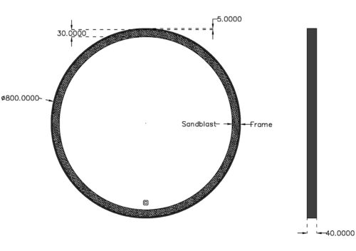 2013100079 tech ΚΑΘΡΕΠΤΗΣ LUNAR ΣΤΡΟΓΓΥΛΟΣ Φ80 ΜΕ LED ΜΑΥΡΟΣ ΜΑΤ BRONZE